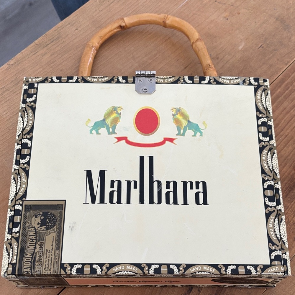 Vintage Black and Cream Cosmetic Bag